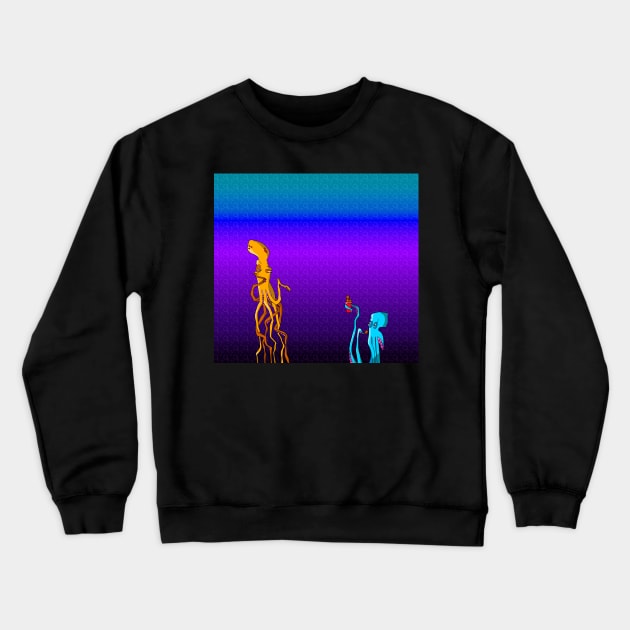 Octopus argue over a snack Crewneck Sweatshirt by PixelMat